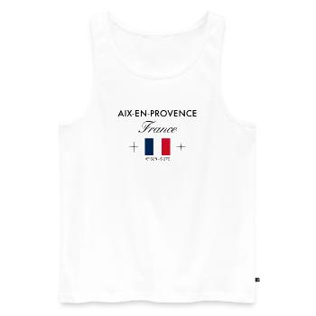 Aix en Provence Frankreich Koordinaten Reise - Männer Premium Bio Tank Top - Weiß - Vorne - Michal (187cm)