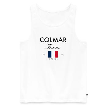 Colmar Frankreich Koordinaten Reise Souvenir - Männer Premium Bio Tank Top - Weiß - Vorne - Michal (187cm)