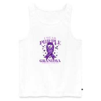 For my grandma – Alzheimer's education - Men's Premium Organic Tank Top - white - Front - Michal (187cm)