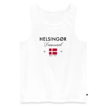 Helsingør Dänemark Koordinaten Reise Souvenir - Männer Premium Bio Tank Top - Weiß - Vorne - Michal (187cm)