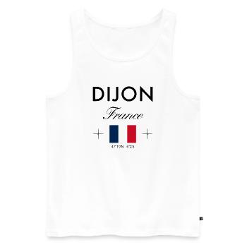 Dijon Frankreich Koordinaten Reise Souvenir - Männer Premium Bio Tank Top - Weiß - Vorne - Michal (187cm)