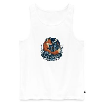 Wild & Wunderbar – Mystischer Fuchs - Männer Premium Bio Tank Top - Weiß - Vorne - Michal (187cm)