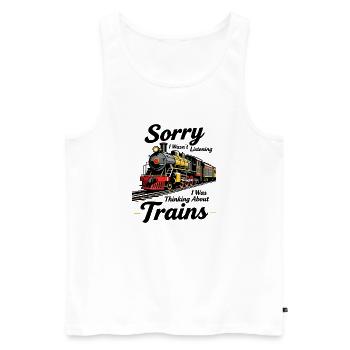 Zug Humor - Männer Premium Bio Tank Top - Weiß - Vorne - Michal (187cm)