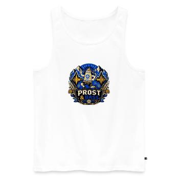 Beer mug with headphones – Music Festival - Men's Premium Organic Tank Top - white - Front - Michal (187cm)