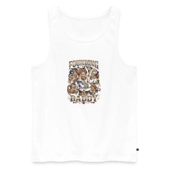 Founding Father Ben Franklin, July 4 - Men's Premium Organic Tank Top - white - Front - Michal (187cm)