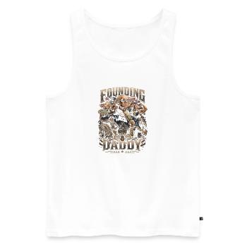 Founding Father George Washington, July 4 - Men's Premium Organic Tank Top - white - Front - Michal (187cm)