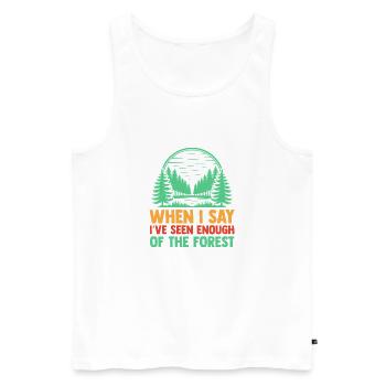 Hiking Mountain Trail Backpacking Outdoors Poaching - Men's Premium Organic Tank Top - white - Front - Michal (187cm)