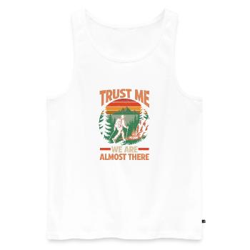 Hiking Mountain Trail Backpacking Outdoors Poaching - Men's Premium Organic Tank Top - white - Front - Michal (187cm)
