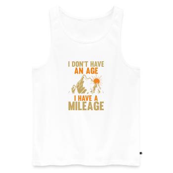 Hiking Mountain Trail Backpacking Outdoors Poaching - Men's Premium Organic Tank Top - white - Front - Michal (187cm)