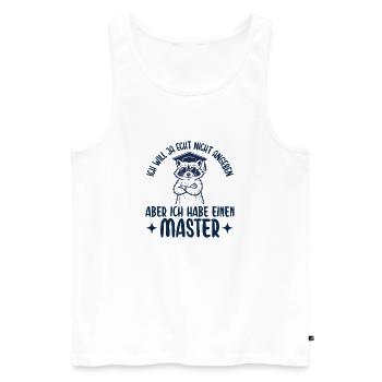 Mastertitel Will ja nicht angeben Abschluss - Männer Premium Bio Tank Top - Weiß - Vorne - Michal (187cm)
