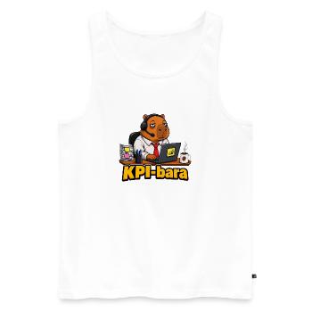 KPIbara Corporate Capybara Funny Office T-Shirt - Men's Premium Organic Tank Top - white - Front - Michal (187cm)
