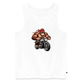 Biker Gorille Musclé - Débardeur bio Premium Homme - blanc - Devant - Michal (187cm)