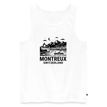 Montreaux, Switzerland - Men's Premium Organic Tank Top - white - Front - Michal (187cm)