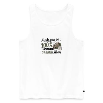 100% Energie verteilt: Wochenplan-Sloth - Männer Premium Bio Tank Top - Weiß - Vorne - Michal (187cm)