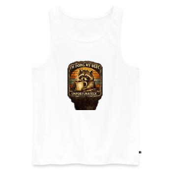 I’m Doing My Best Funny Raccoon - Men's Premium Organic Tank Top - white - Front - Michal (187cm)