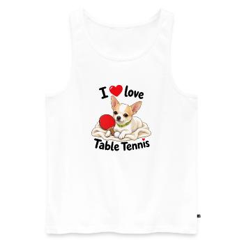 Cute Chihuahua Playing Table Tennis - Men's Premium Organic Tank Top - white - Front - Michal (187cm)