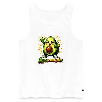 Cute Avocado Avo-can-do Motivational Pun - Men's Premium Organic Tank Top - white - Front - Michal (187cm)