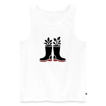Icône des plantes bottes en caoutchouc - Débardeur bio Premium Homme - blanc - Devant - Michal (187cm)