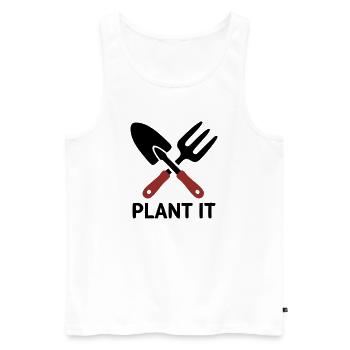Garden Tool Plant It Logo - Men's Premium Organic Tank Top - white - Front - Michal (187cm)