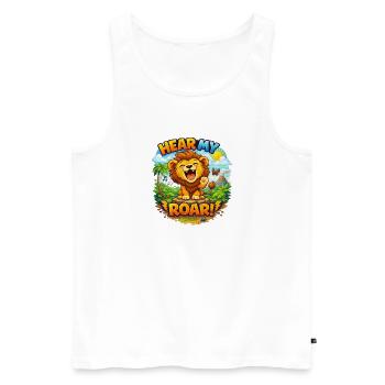 Le lion rugit dans la jungle - Débardeur bio Premium Homme - blanc - Devant - Michal (187cm)