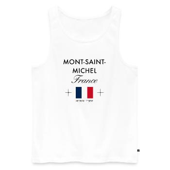 Mont Saint Michel Frankreich Koordinaten Reise - Männer Premium Bio Tank Top - Weiß - Vorne - Michal (187cm)
