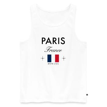 Paris Frankreich Koordinaten Reise Souvenir - Männer Premium Bio Tank Top - Weiß - Vorne - Michal (187cm)