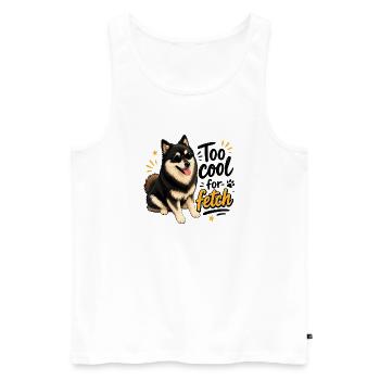 Le Lapphund finlandais trop cool - Débardeur bio Premium Homme - blanc - Devant - Michal (187cm)