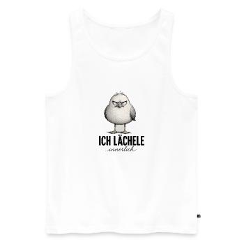 Ich Lächele Innerlich Lustiger Mürrischer Vogel - Männer Premium Bio Tank Top - Weiß - Vorne - Michal (187cm)