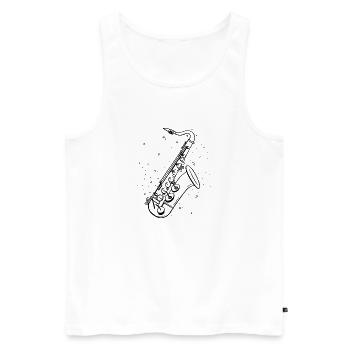 Saxophone Sketch - Men's Premium Organic Tank Top - white - Front - Michal (187cm)