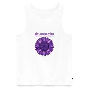 Sentier des Fleurs de Démence : Rencontrez-les - Débardeur bio Premium Homme - blanc - Devant - Michal (187cm)