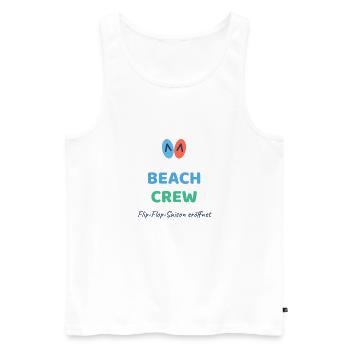 Beach Crew mit Flip-Flops - Männer Premium Bio Tank Top - Weiß - Vorne - Michal (187cm)