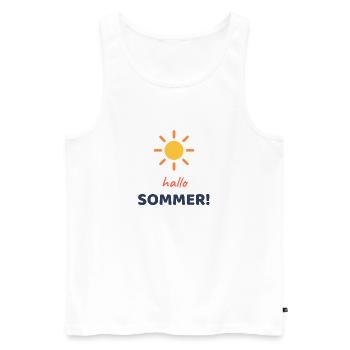 Hallo, Sommer! - Männer Premium Bio Tank Top - Weiß - Vorne - Michal (187cm)