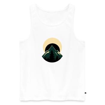 Nordic Moon Mountain Escape - Men's Premium Organic Tank Top - white - Front - Michal (187cm)