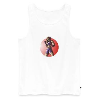 Conception de femmes de fitness combattante MMA - Débardeur bio Premium Homme - blanc - Devant - Michal (187cm)