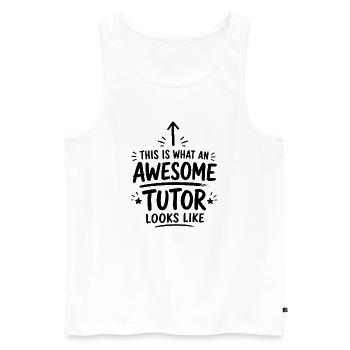 Cadeau de tutorat pour enseignant de mathématiques et de STEM - Débardeur bio Premium Homme - blanc - Devant - Michal (187cm)