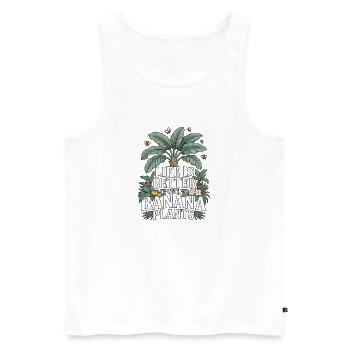 La vie est meilleure avec les bananiers - Débardeur bio Premium Homme - blanc - Devant - Michal (187cm)