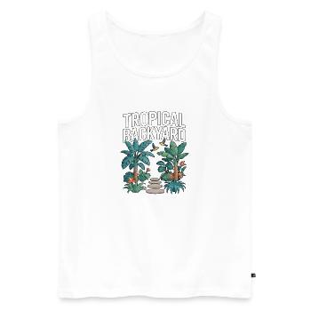 Tropical Backyard Tropischer Garten - Männer Premium Bio Tank Top - Weiß - Vorne - Michal (187cm)