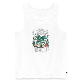 Growing My Own Tropics Tropical Garden - Men's Premium Organic Tank Top - white - Front - Michal (187cm)