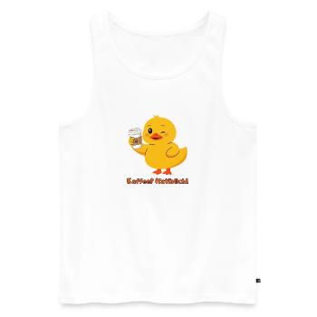Ente Kaffee Natuerlich - Männer Premium Bio Tank Top - Weiß - Vorne - Michal (187cm)