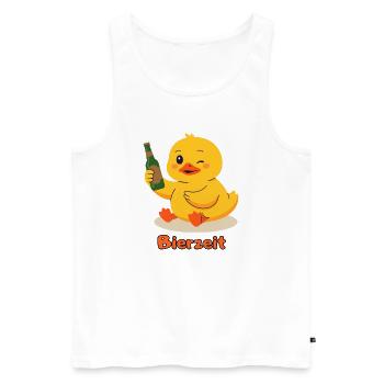 Ente Bierzeit - Männer Premium Bio Tank Top - Weiß - Vorne - Michal (187cm)