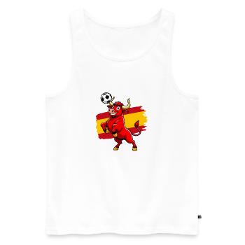Taureau rouge football Espagne - Sport cartoon - Débardeur bio Premium Homme - blanc - Devant - Michal (187cm)