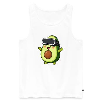 Avocado Cartoon Gamer Virtual Reality Comic - Men's Premium Organic Tank Top - white - Front - Michal (187cm)