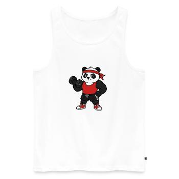 Gym Panda - Men's Premium Organic Tank Top - white - Front - Michal (187cm)