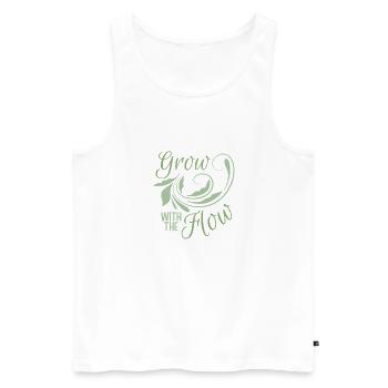 Grow With The Flow | Positive Botanical Motivation - Men's Premium Organic Tank Top - white - Front - Michal (187cm)