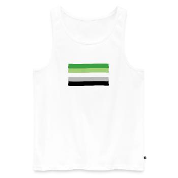 Aromantic Pride Flag - Men's Premium Organic Tank Top - white - Front - Michal (187cm)