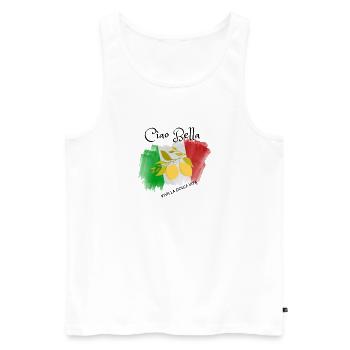 Lemon Branch in Italian Flag - Men's Premium Organic Tank Top - white - Front - Michal (187cm)