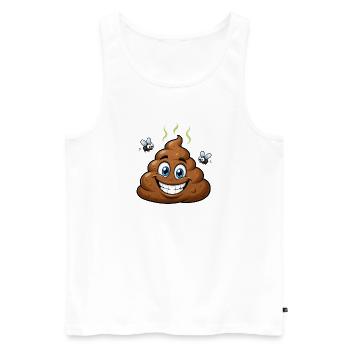 Crottes de chien comiques brunes avec des mouches – Humoristique - Débardeur bio Premium Homme - blanc - Devant - Michal (187cm)