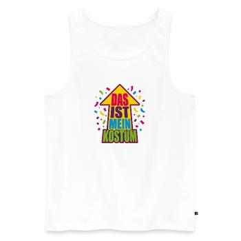 Das ist mein Kostüm – Bunter Faschings-Pfeil - Männer Premium Bio Tank Top - Weiß - Vorne - Michal (187cm)