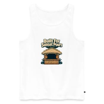 Bartender Shift Built For Sunset Pours Rum Tiki Hu - Men's Premium Organic Tank Top - white - Front - Michal (187cm)
