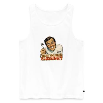 Funny Retro Dentist Meme Art - Men's Premium Organic Tank Top - white - Front - Michal (187cm)